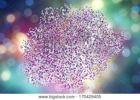 Edema toxin of anthrax bacterium Bacillus anthracis, 3D illustration. Molecular background
