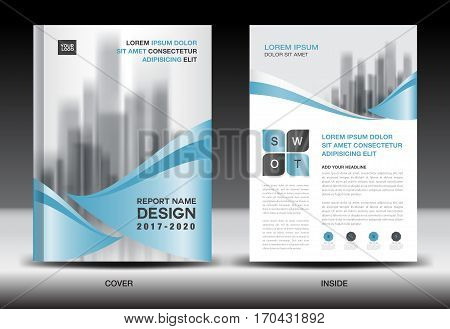 Annual report brochure flyer template, Blue cover design, business flyer template, book, newspaper, magazine ads, booklet,catalog