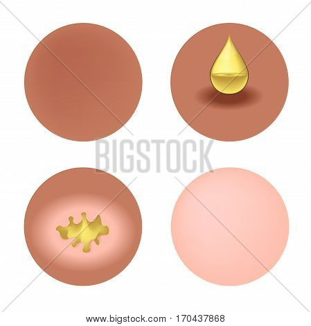 gold whitening collagen lotion make the skin white vector