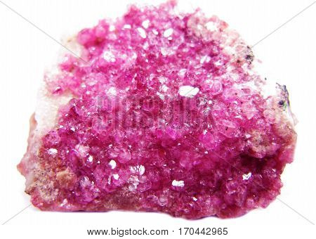 cobaltocalcite semigem geode crystals geological mineral isolated