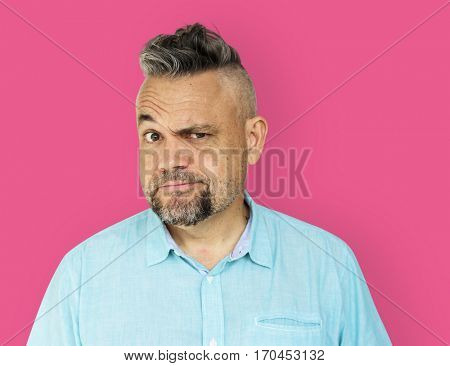 Man Squint Eye Curious Suspicious Squinting