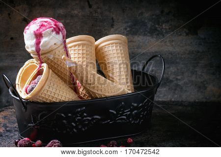 Ice Cream In Wafer Cones