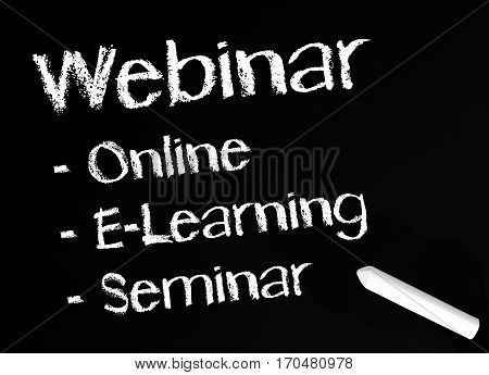 Webinar - Online E-Learning Seminar - chalkboard or blackboard