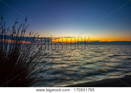 Colorful Sky And Water In Lake Paliastomi In Morning , Poti, Georgia