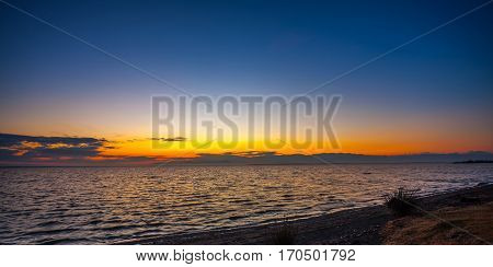 Colorful Sky And Water In Lake Paliastomi In Morning , Poti, Georgia