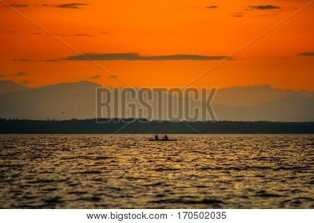 Colorful Sky And Water In Lake Paliastomi In Morning , Poti, Georgia