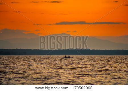 Colorful Sky And Water In Lake Paliastomi In Morning , Poti, Georgia