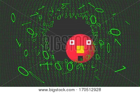 System failure, something goes wrong. Digital concept background. Vector Illustration