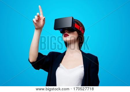 Woman With Virtual Reality Gadget