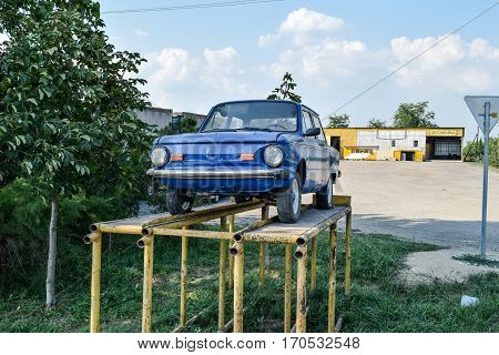 Old Car Zaporozhets. Restored Vintage Car. The Legacy Of The Sov