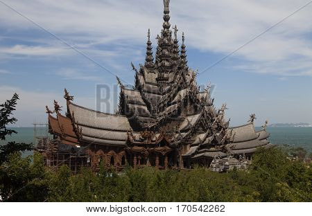 Beautiful Buddhist temple stands out for its wooden architecture