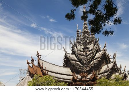 Beautiful Buddhist temple stands out for its wooden architecture