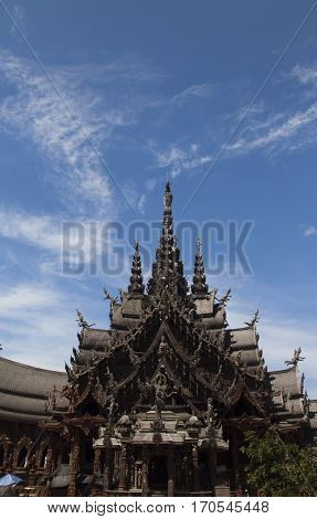 Beautiful Buddhist temple stands out for its wooden architecture