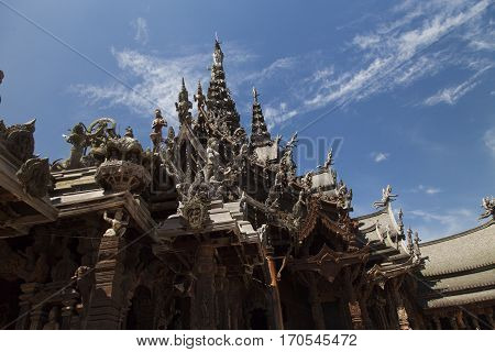 Beautiful Buddhist temple stands out for its wooden architecture