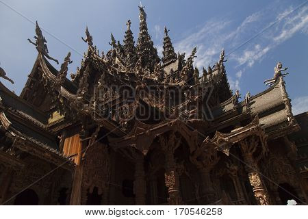 Beautiful Buddhist temple stands out for its wooden architecture