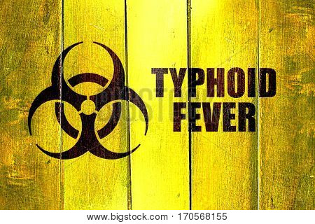 Vintage Typhoid fever on a grunge wooden panel