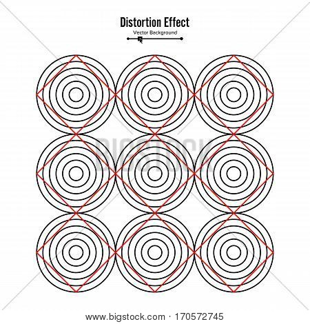 Optical Illusion. Vector 3d Art. Distortion Dynamic Effect. Geometric Magic Background
