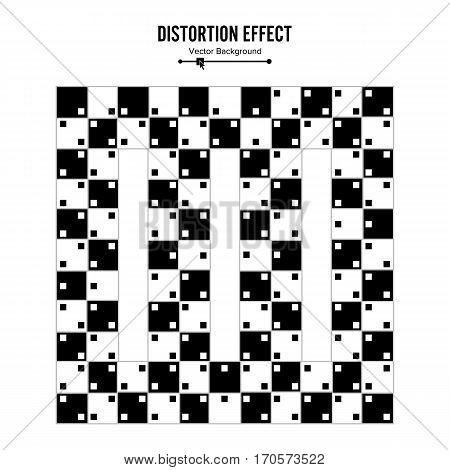 Optical Illusion. Vector 3d Art. Distortion Dynamic Effect. Geometric Magic Background