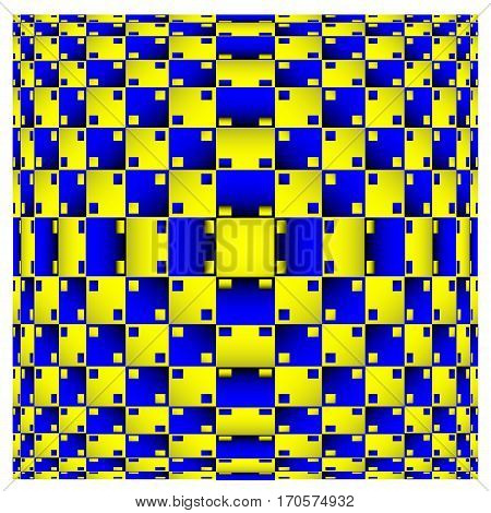 Optical Illusion. Vector 3d Art. Distortion Dynamic Effect. Geometric Magic Background