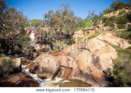 A View Of National Park Falls From The Bottom Viewing Platform At John Forrest National Park
