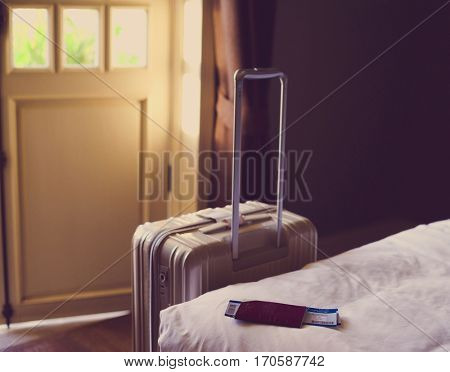 Luggage Passport Airplane Ticket Flight Travel