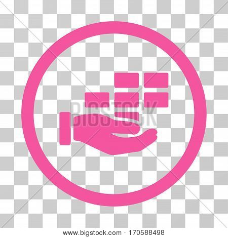 Service Schedule rounded icon. Vector illustration style is a flat iconic symbol inside a circle, pink color, transparent background. Designed for web and software interfaces.