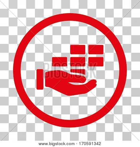 Service Schedule rounded icon. Vector illustration style is a flat iconic symbol inside a circle, red color, transparent background. Designed for web and software interfaces.