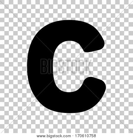 Letter C sign design template element. Black icon on transparent background.
