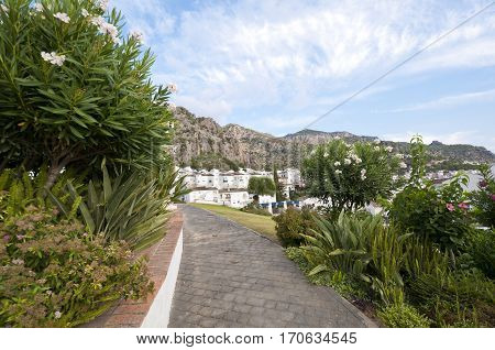 Views of Ubrique from The Capuchinos Convent, Cadiz. This village is part of the pueblos blancos (white towns) in southern Spain, Andalusia region, and reminds the Arab past
