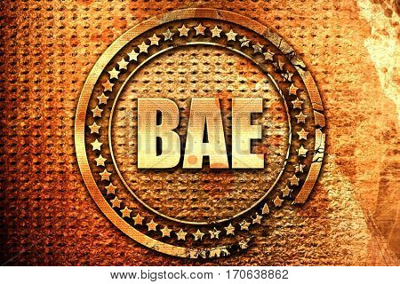 bae, 3D rendering, text on metal