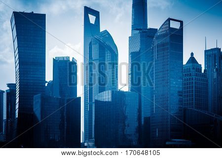landmarks of Shanghaigroup of modern business buildings.