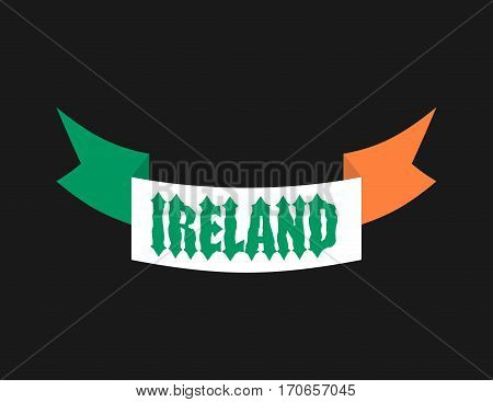 Mde In Ireland Emblem. Irish Flag Sign. National Tape. Logo For Production. Symbol For Manufacture