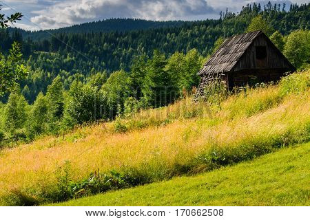 The village in the mountains landscape. Beauty of nature.