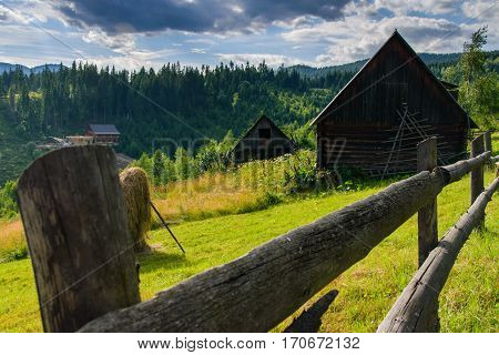 The village in the mountains landscape. Beauty of nature.