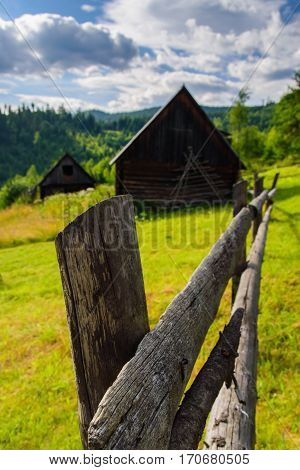 The village in the mountains landscape. Beauty of nature.
