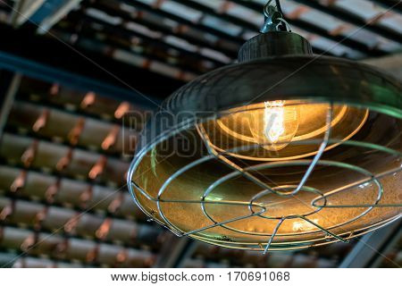 Vintage lighting lamp decoration house or coffee shop.
