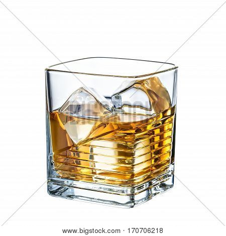 whiskey alcohol  cocktail isolated on white background