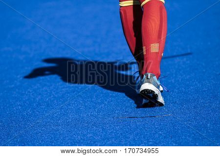 VALENCIA, SPAIN - FEBRUARY 5: Spanish Player during Hockey World League Round 2 match between Spain and Czech Republic at Betero Stadium on February 5, 2017 in Valencia, Spain