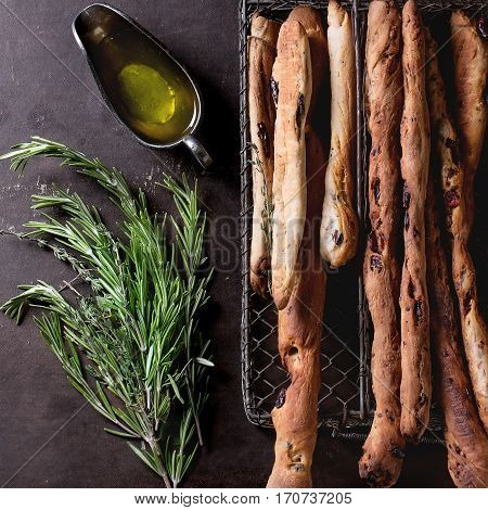 Grissini Bread And Olive Oil