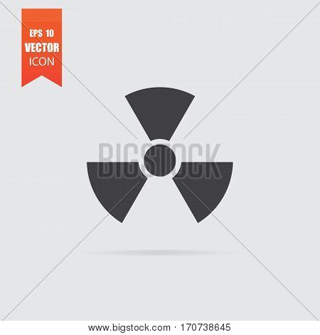 Radiation Icon In Flat Style Isolated On Grey Background.