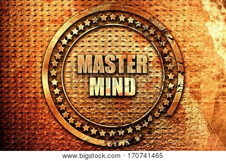 mastermind, 3D rendering, text on metal