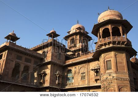 ตลาดเก่าในรัฐราชสถานเมือง Bikaner เก่าในอินเดีย