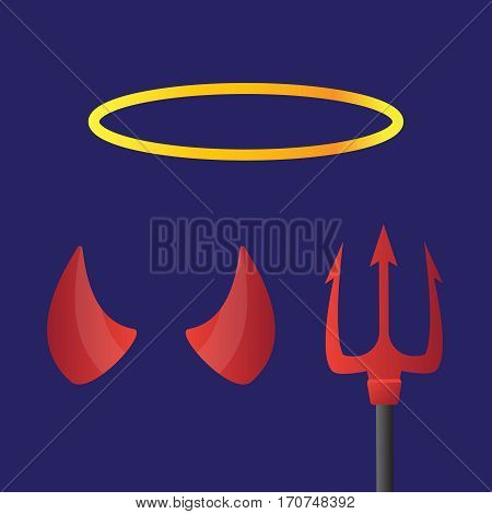 Red and black devil horns. Devil horns vector sign