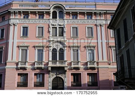Monza (Brianza Lombardy Italy): historic buildings along via Vittorio Emanuele II