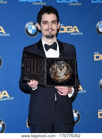 LOS ANGELES - FEB 04:  Damien Chazelle in the press room at the 69th Annual DGA Awards on February 4, 2017 in Beverly Hills, CA                