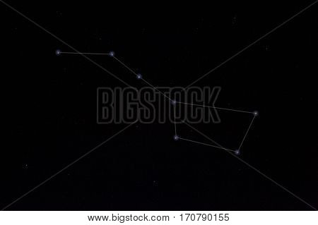 Constellations. Ursa Major (Great bear) on the night sky