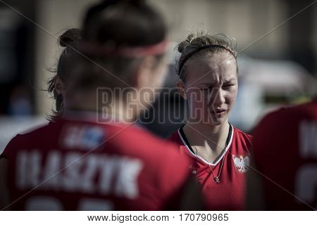 VALENCIA, SPAIN - FEBRUARY 7: Paulina Reder during Hockey World League Round 2 match between Ghana and Poland at Betero Stadium on February 7, 2017 in Valencia, Spain