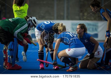 VALENCIA, SPAIN - FEBRUARY 7: (5) Jindriska Reichlova during Hockey World League Round 2 match between Russia and Czech Republic at Betero Stadium on February 7, 2017 in Valencia, Spain