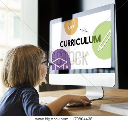 E-learning distance education icons interface