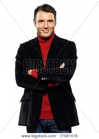 kaukaski przystojny mężczyzna portret uśmiechający się